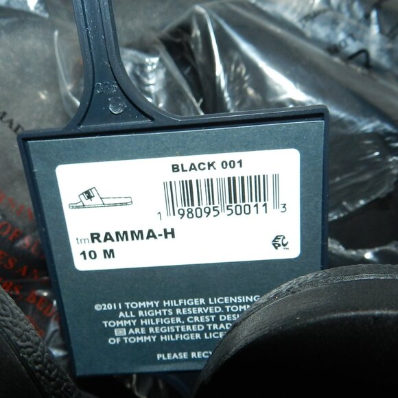 Tommy Hilfiger Signature Collection Flag Pool Slide Sandals Black MENS NWT! - Picture 6 of 11